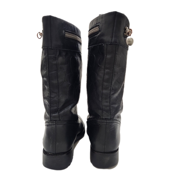 Coach Vinni Monogram Leather Boots, Black, Women's 8 - Picture 3 of 9